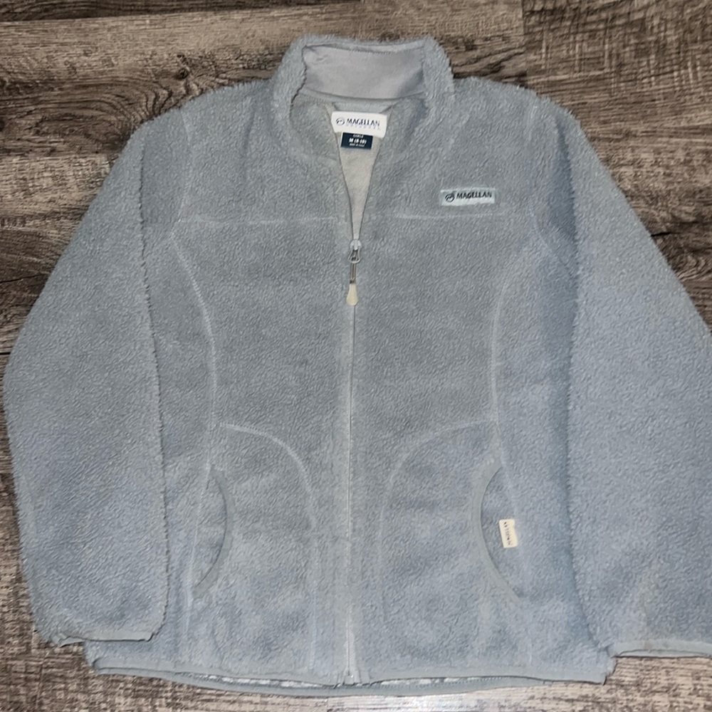 MEGELLAN OUTDOORS  * GIRLS GREY SOFT ZIP UP JACKET * SIZE  8/ 10